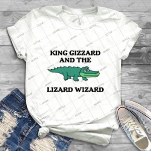 King Gizzard And The Lizard Wizard - Large Image - - Vintage Men's Shirt Tshirt For Women Classic Handmade Shirt Retro Graphic Tee