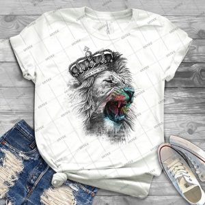 King Lion 63 - Vintage Men's Shirt Tshirt For Women Classic Handmade Shirt Retro Graphic Tee