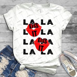 Kiss It-Dev Chorus Lips And La S - Vintage Men's Shirt Tshirt For Women Classic Handmade Shirt Retro Graphic Tee