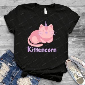 Kittencorn - Kitty Cat Unicorn Magical Mythical Creature 53 - Vintage Men's Shirt Tshirt For Women Classic Handmade Shirt Retro Graphic Tee