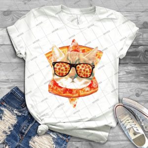 Kitty Pizza - Gift Idea Shirt For Men Tee For Women Classic Retro Vintage Graphic T-Shirt