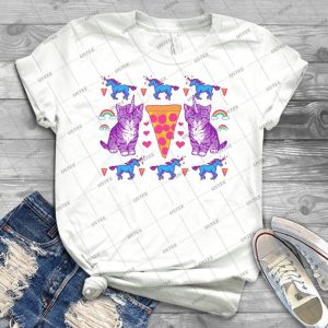 Kittycorn Pizza Rainbows - Gift Idea Shirt For Men Tee For Women Classic Retro Vintage Graphic T-Shirt