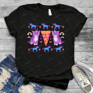 Kittycorn Pizza Rainbows - Vintage Men's Shirt Tshirt For Women Classic Handmade Shirt Retro Graphic Tee
