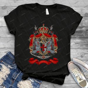 Knights Templar - Coat Of Arms Over White Leather 19 - Vintage Men's Shirt Tshirt For Women Classic Handmade Shirt Retro Graphic Tee