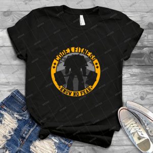 Know No Fear - Large Badge - 39 - Vintage Men's Shirt Tshirt For Women Classic Handmade Shirt Retro Graphic Tee