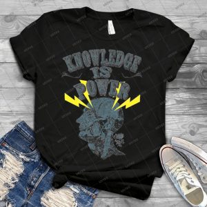 Knowledge Is Power 34 - Vintage Men's Shirt Tshirt For Women Classic Handmade Shirt Retro Graphic Tee