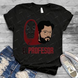 La Casa De Papel El Profesor Tee Shirt - Vintage Men's Shirt Tshirt For Women Classic Handmade Shirt Retro Graphic Tee