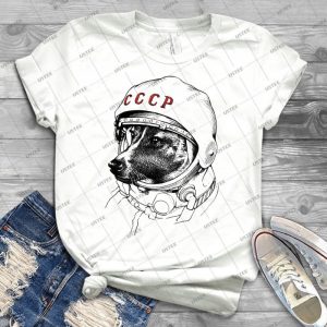 Laika, Space Traveler 12 - Vintage Men's Shirt Tshirt For Women Classic Handmade Shirt Retro Graphic Tee