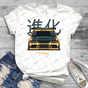 Lancer Evo Ix - Yellow - - Vintage Men's Shirt Tshirt For Women Classic Handmade Shirt Retro Graphic Tee