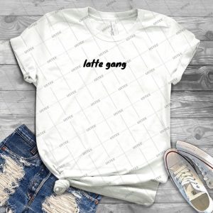 Latte Gang - Black - - Best Unisex Trending Handmade T-shirt Gift Idea For Men T-shirt For Woman