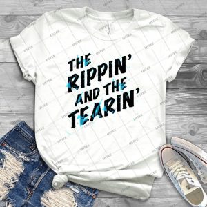 Le Rippin 'Et Le Tearin' - Bleu - - Vintage Men's Shirt Tshirt For Women Classic Handmade Shirt Retro Graphic Tee