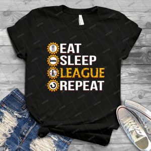 League Of Legends Eat Sleep League Repeat Funny Gifts - Gift Idea Shirt For Men Tee For Women Classic Retro Vintage Graphic T-Shirt