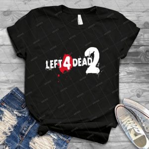 Left 4 Dead 2 Logo - Vintage Men's Shirt Tshirt For Women Classic Handmade Shirt Retro Graphic Tee