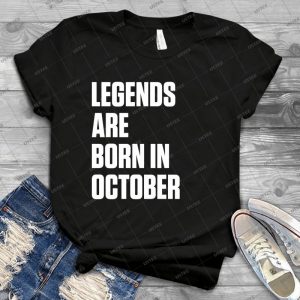 Legends Are Born In October - Vintage Men's Shirt Tshirt For Women Classic Handmade Shirt Retro Graphic Tee