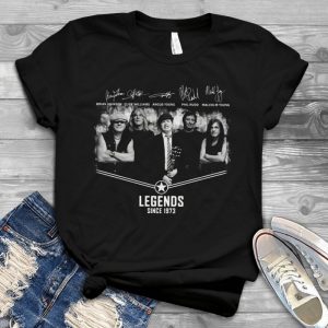 Legends Since 1973 Acdc Rock Band Tee – Acdc Rock And Roll Signatures – Brian Johnson Angus Young Signatures Handmade Shirt