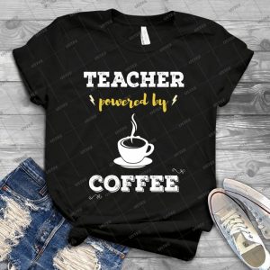 Lehrer Powered By Kaffee- Cooles Geschenk- 13 - Vintage Men's Shirt Tshirt For Women Classic Handmade Shirt Retro Graphic Tee