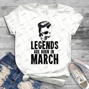 Les Lã©gendes Sont Nã©es En Mars-Cadeau D'Anniversaire - Vintage Men's Shirt Tshirt For Women Classic Handmade Shirt Retro Graphic Tee