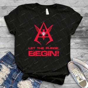 Let The Purge Begin - Vintage Men's Shirt Tshirt For Women Classic Handmade Shirt Retro Graphic Tee