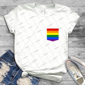 Lgbt Pride Flag Pocket - Gift Idea Shirt For Men Tee For Women Classic Retro Vintage Graphic T-Shirt