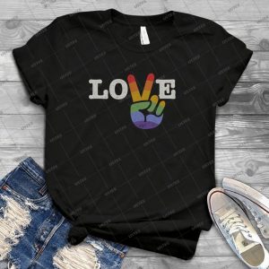 Lgbt Shirt Vintage Equality Flag Big Peace Love - Best Unisex Trending Handmade T-shirt Gift Idea For Men T-shirt For Woman