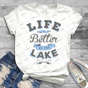 Life Is Better At The Lake Outdoors Cabin Boating Fishing - Gift Idea Shirt For Men Tee For Women Classic Retro Vintage Graphic T-Shirt