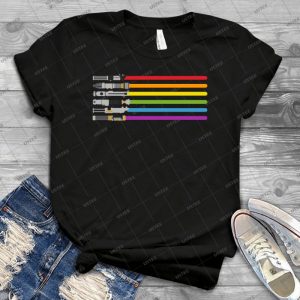 Lightsaber Rainbow - Gift Idea Shirt For Men Tee For Women Classic Retro Vintage Graphic T-Shirt