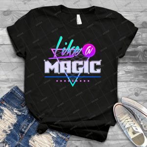Like A Magic - Black Background - - Vintage Men's Shirt Tshirt For Women Classic Handmade Shirt Retro Graphic Tee