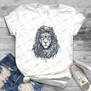 Lion Design - Vintage Men's Shirt Tshirt For Women Classic Handmade Shirt Retro Graphic Tee