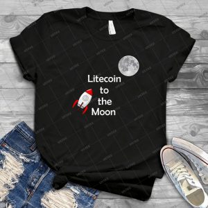 Litecoin To The Moon- - Vintage Men's Shirt Tshirt For Women Classic Handmade Shirt Retro Graphic Tee