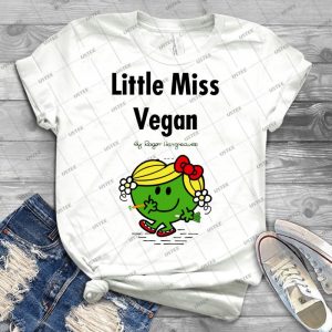 Little Miss Vegan 13 - Vintage Men's Shirt Tshirt For Women Classic Handmade Shirt Retro Graphic Tee