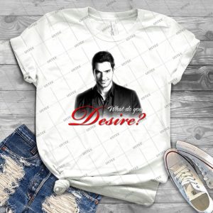 Lucifer Morningstar-What Do You Desire - Gift Idea Shirt For Men Tee For Women Classic Retro Vintage Graphic T-Shirt