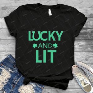 Lucky And Lit 22 - Vintage Men's Shirt Tshirt For Women Classic Handmade Shirt Retro Graphic Tee