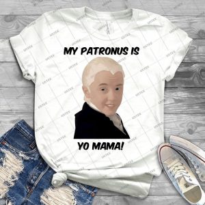 Malfoy-My Patronus Is Yo Mama - Vintage Men's Shirt Tshirt For Women Classic Handmade Shirt Retro Graphic Tee