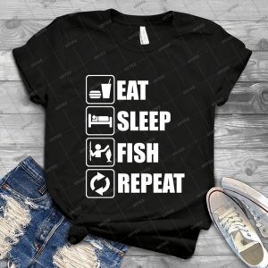 Mangez La Rã©pã©tition De Poisson De Sommeil - Vintage Men's Shirt Tshirt For Women Classic Handmade Shirt Retro Graphic Tee