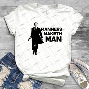 Manners Maketh Man 57 - Vintage Men's Shirt Tshirt For Women Classic Handmade Shirt Retro Graphic Tee