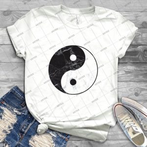 Marble Yin Yang - Vintage Men's Shirt Tshirt For Women Classic Handmade Shirt Retro Graphic Tee