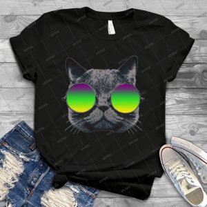 Mardi Gras Cat - Vintage Men's Shirt Tshirt For Women Classic Handmade Shirt Retro Graphic Tee