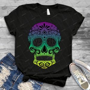 Mardi Gras Skull - Vintage Men's Shirt Tshirt For Women Classic Handmade Shirt Retro Graphic Tee