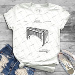 Marimba Patent Drawing Blueprint - Vintage Men's Shirt Tshirt For Women Classic Handmade Shirt Retro Graphic Tee