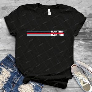 Martini Racing Horizontal Stripe - Vintage Men's Shirt Tshirt For Women Classic Handmade Shirt Retro Graphic Tee