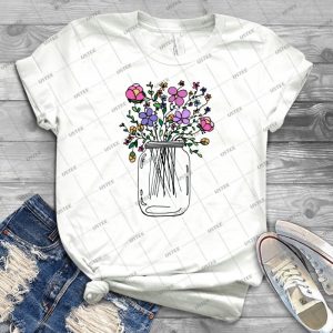 Mason Jar With Flowers - Gift Idea Shirt For Men Tee For Women Classic Retro Vintage Graphic T-Shirt