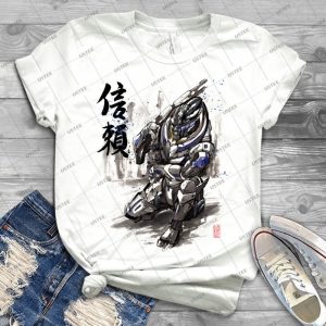 Mass Effect Garrus Sumie Style With Japanese Calligraphy - Best Unisex Trending Handmade T-shirt Gift Idea For Men T-shirt For Woman
