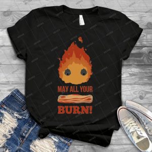 May All Your Bacon Burn - Vintage Men's Shirt Tshirt For Women Classic Handmade Shirt Retro Graphic Tee
