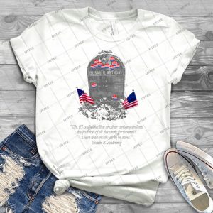 Memorial To The 19th Amendment- Susan B- Anthony Headstone With I Voted Stickers 1 - Gift Idea Shirt For Men Tee For Women Classic Retro Vintage Graphic T-Shirt