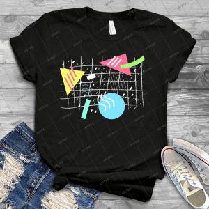 Memphis Style Vibes - Dark - - Trending Shirt For Women Vintage Retro Tee For Men Kid's T-Shirt Handmade Shirt