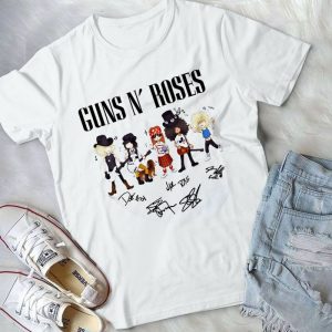 Mens Guns N Roses Tshirt - Guns N Roses Signatures Rock T-shirts For Men Handmade Shirt_40