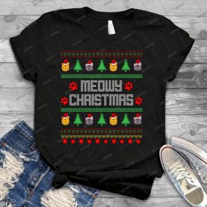 Meowy Christmas Ã¢â€â”ã‚â cats And Christmas Trees - Best Unisex Trending Handmade T-shirt Gift Idea For Men T-shirt For Woman