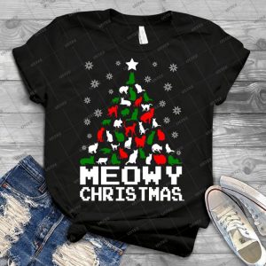 Meowy Christmas Cat Tree - Best Unisex Trending Handmade T-shirt Gift Idea For Men T-shirt For Woman