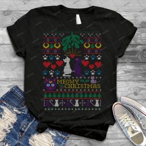 Meowy Christmas Ugly Christmas Sweater - Best Unisex Trending Handmade T-shirt Gift Idea For Men T-shirt For Woman