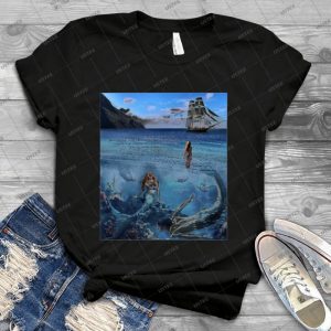 Mermaid Clary 30 - Vintage Men's Shirt Tshirt For Women Classic Handmade Shirt Retro Graphic Tee